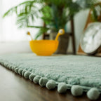 Non-Slip and Cozy Decorative Pompom Oval Rug
