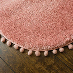 Non-Slip and Cozy Decorative Pompom Oval Rug