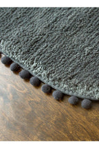 Non-Slip and Cozy Decorative Pompom Oval Rug