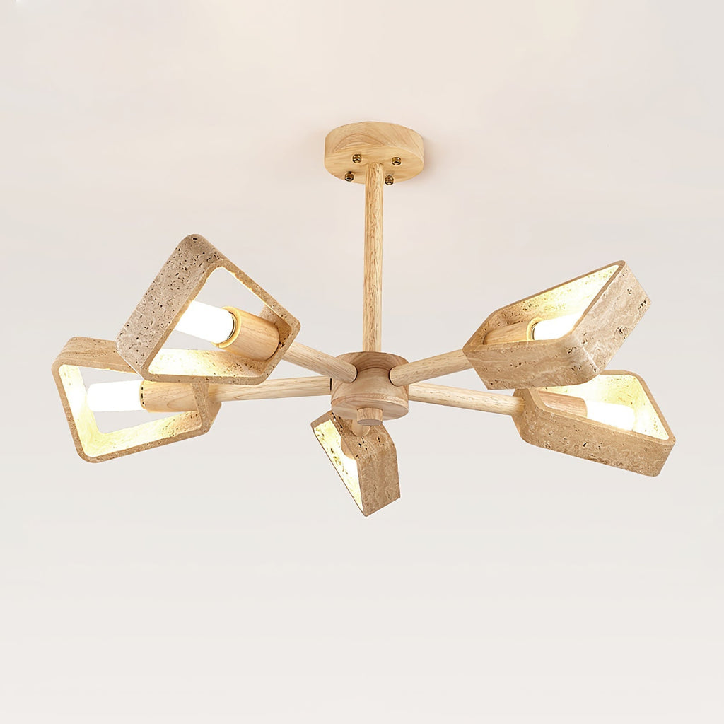 Lyora Geometric Stone Orbit Chandelier